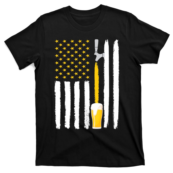 Craft Beer American Flag USA T-Shirt