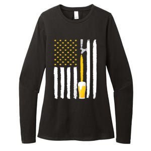 Craft Beer American Flag USA Womens CVC Long Sleeve Shirt