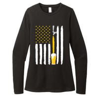 Craft Beer American Flag USA Womens CVC Long Sleeve Shirt