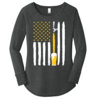 Craft Beer American Flag USA Women's Perfect Tri Tunic Long Sleeve Shirt