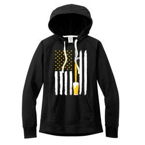 Craft Beer American Flag USA Women's Fleece Hoodie