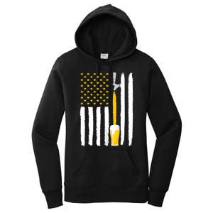 Craft Beer American Flag USA Women's Pullover Hoodie