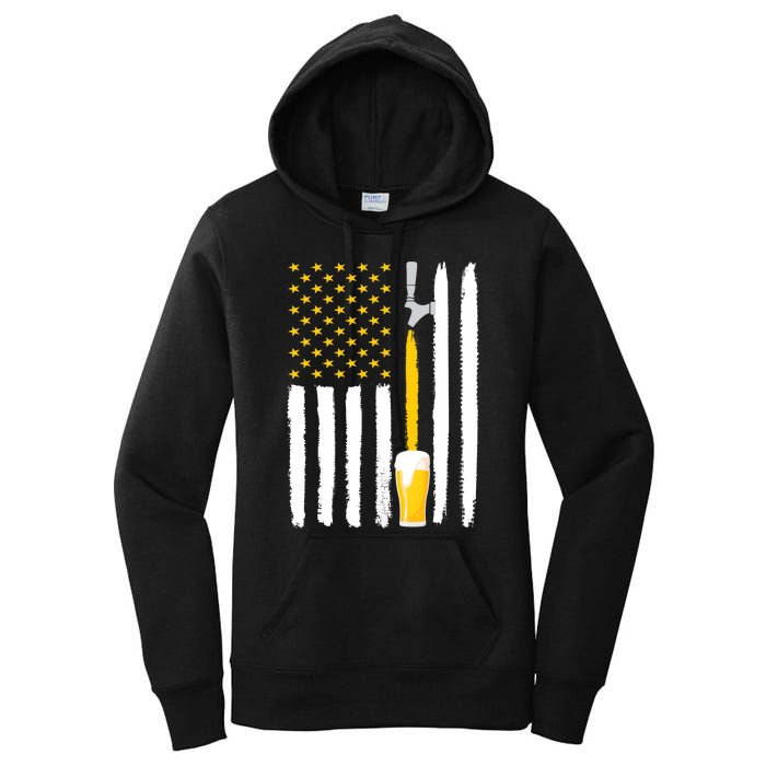 Craft Beer American Flag USA Women's Pullover Hoodie