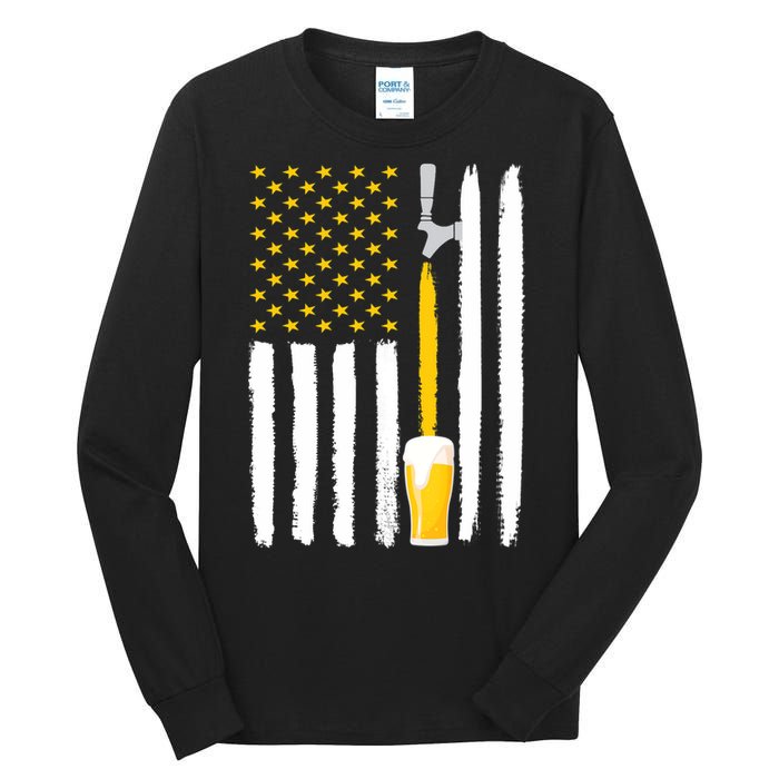 Craft Beer American Flag USA Tall Long Sleeve T-Shirt