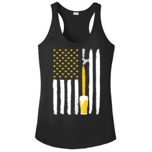 Craft Beer American Flag USA Ladies PosiCharge Competitor Racerback Tank