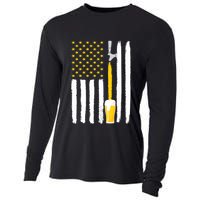 Craft Beer American Flag USA Cooling Performance Long Sleeve Crew