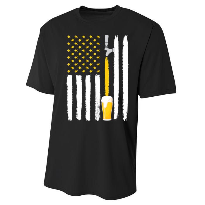 Craft Beer American Flag USA Performance Sprint T-Shirt