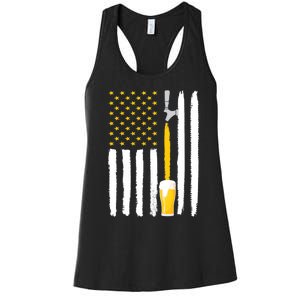 Craft Beer American Flag USA Women's Racerback Tank