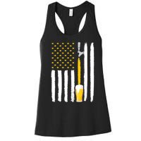 Craft Beer American Flag USA Women's Racerback Tank