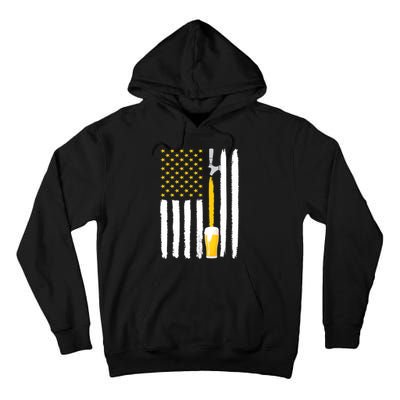 Craft Beer American Flag USA Tall Hoodie