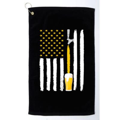 Craft Beer American Flag USA Platinum Collection Golf Towel