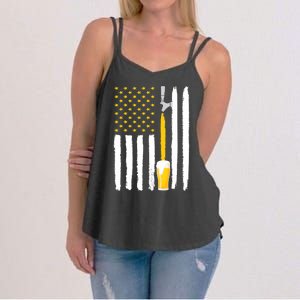 Craft Beer American Flag USA Women's Strappy Tank