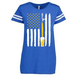 Craft Beer American Flag USA Enza Ladies Jersey Football T-Shirt