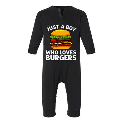 Cool Burger Art For Boy Hamburger Cheeseburger Lover Infant Fleece One Piece