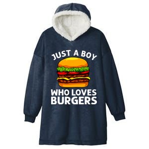 Cool Burger Art For Boy Hamburger Cheeseburger Lover Hooded Wearable Blanket