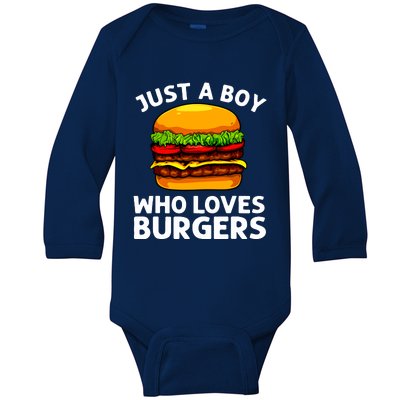 Cool Burger Art For Boy Hamburger Cheeseburger Lover Baby Long Sleeve Bodysuit