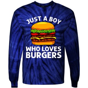 Cool Burger Art For Boy Hamburger Cheeseburger Lover Tie-Dye Long Sleeve Shirt