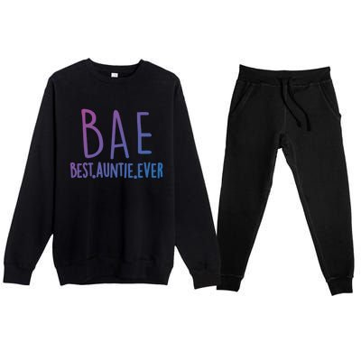 Cool Best Auntie Ever Bae Funny Gift Jumper Premium Crewneck Sweatsuit Set