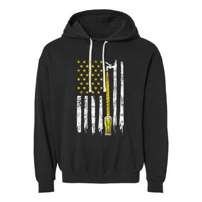 Craft Beer American Flag USA 4th Of July Brewery America Garment-Dyed Fleece Hoodie