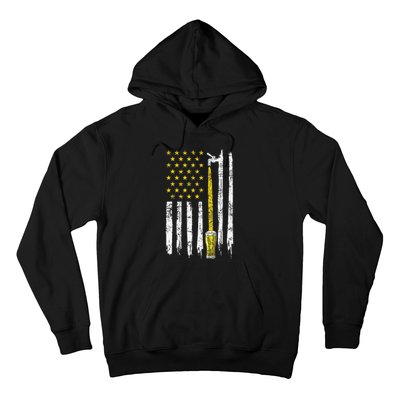 Craft Beer American Flag USA 4th Of July Brewery America Hoodie