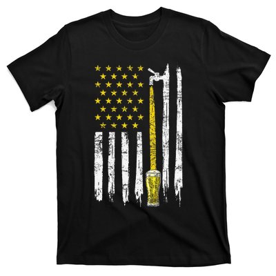 Craft Beer American Flag USA 4th Of July Brewery America T-Shirt