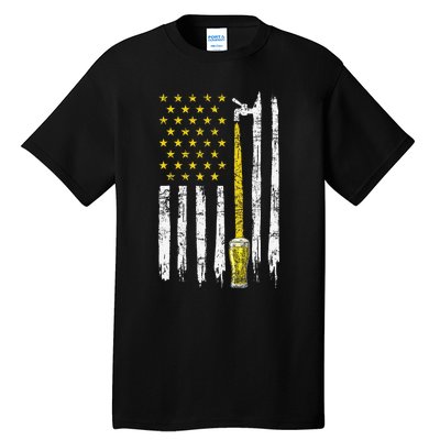 Craft Beer American Flag USA 4th Of July Brewery America Tall T-Shirt