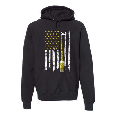 Craft Beer American Flag USA 4th Of July Brewery America Premium Hoodie