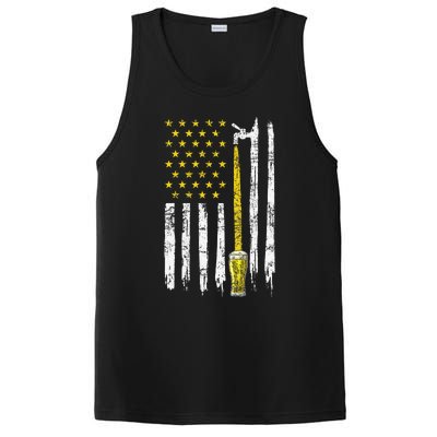 Craft Beer American Flag USA 4th Of July Brewery America PosiCharge Competitor Tank