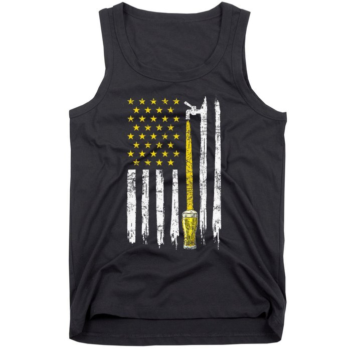 Craft Beer American Flag USA 4th Of July Brewery America Tank Top