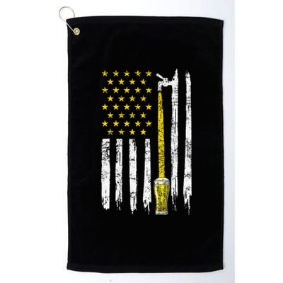 Craft Beer American Flag USA 4th Of July Brewery America Platinum Collection Golf Towel