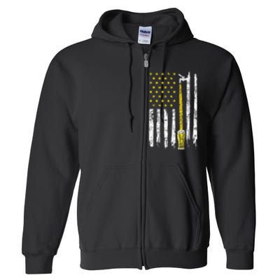 Craft Beer American Flag USA 4th Of July Brewery America Full Zip Hoodie