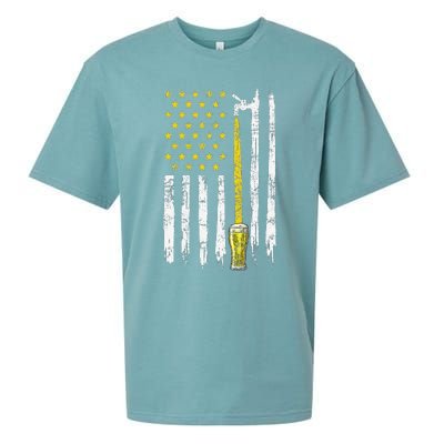 Craft Beer American Flag USA 4th Of July Brewery America Sueded Cloud Jersey T-Shirt