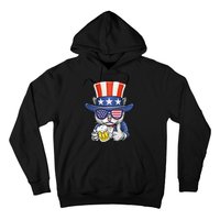 Cat Beer American Flag 4th of July  America USA Hoodie