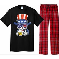 Cat Beer American Flag 4th of July  America USA Pajama Set