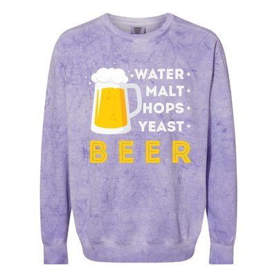 Craft Beer And Homebrewing Or Water Malt Hops Yeast Beer Gift Colorblast Crewneck Sweatshirt