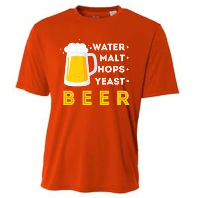 Craft Beer And Homebrewing Or Water Malt Hops Yeast Beer Gift Cooling Performance Crew T-Shirt