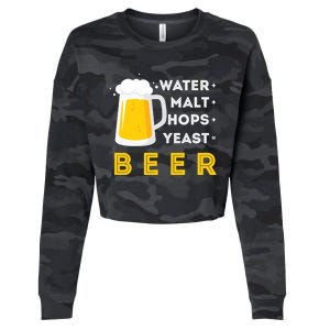 Craft Beer And Homebrewing Or Water Malt Hops Yeast Beer Gift Cropped Pullover Crew