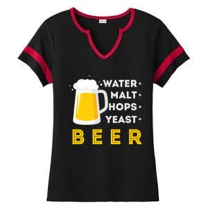 Craft Beer And Homebrewing Or Water Malt Hops Yeast Beer Gift Ladies Halftime Notch Neck Tee