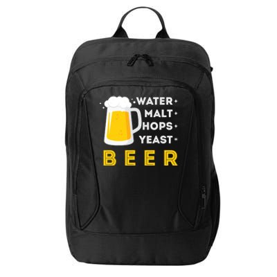 Craft Beer And Homebrewing Or Water Malt Hops Yeast Beer Gift City Backpack