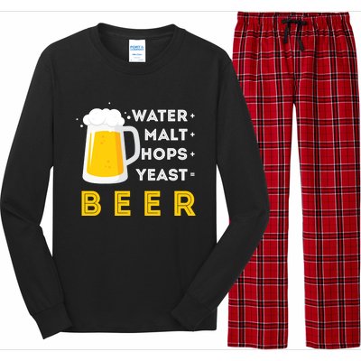 Craft Beer And Homebrewing Or Water Malt Hops Yeast Beer Gift Long Sleeve Pajama Set