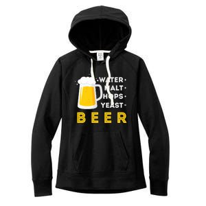 Craft Beer And Homebrewing Or Water Malt Hops Yeast Beer Gift Women's Fleece Hoodie