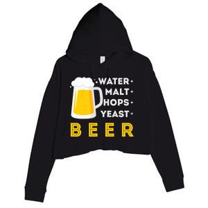 Craft Beer And Homebrewing Or Water Malt Hops Yeast Beer Gift Crop Fleece Hoodie