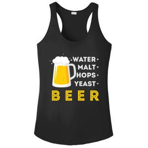 Craft Beer And Homebrewing Or Water Malt Hops Yeast Beer Gift Ladies PosiCharge Competitor Racerback Tank