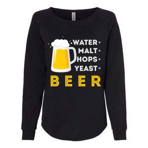 Craft Beer And Homebrewing Or Water Malt Hops Yeast Beer Gift Womens California Wash Sweatshirt