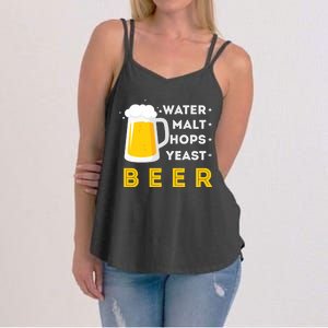 Craft Beer And Homebrewing Or Water Malt Hops Yeast Beer Gift Women's Strappy Tank