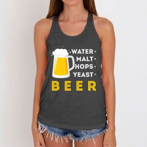 Craft Beer And Homebrewing Or Water Malt Hops Yeast Beer Gift Women's Knotted Racerback Tank