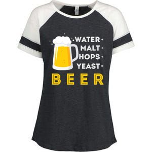 Craft Beer And Homebrewing Or Water Malt Hops Yeast Beer Gift Enza Ladies Jersey Colorblock Tee