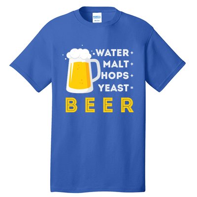 Craft Beer And Homebrewing Or Water Malt Hops Yeast Beer Gift Tall T-Shirt