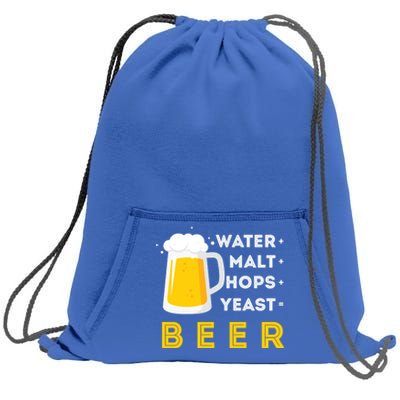 Craft Beer And Homebrewing Or Water Malt Hops Yeast Beer Gift Sweatshirt Cinch Pack Bag