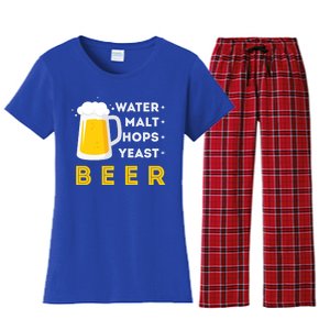 Craft Beer And Homebrewing Or Water Malt Hops Yeast Beer Gift Women's Flannel Pajama Set